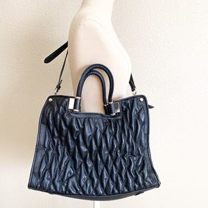 Ivanka Trump faux leather black satchel with strap